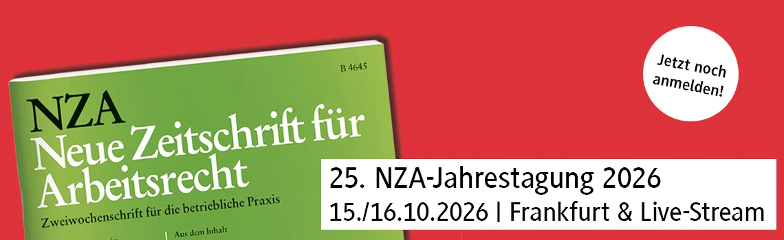 Banner zur Bewerbung der NZA Jahrestagung 2026